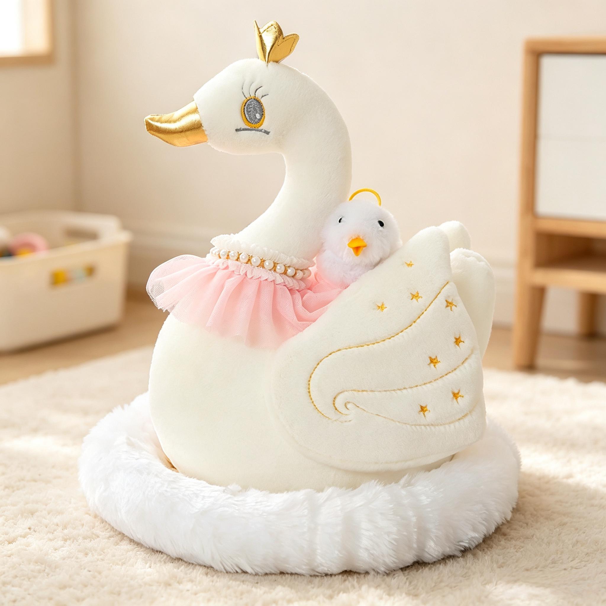 Baby Food Nestum - Kawaii Simulated Swan Family Plush Doll