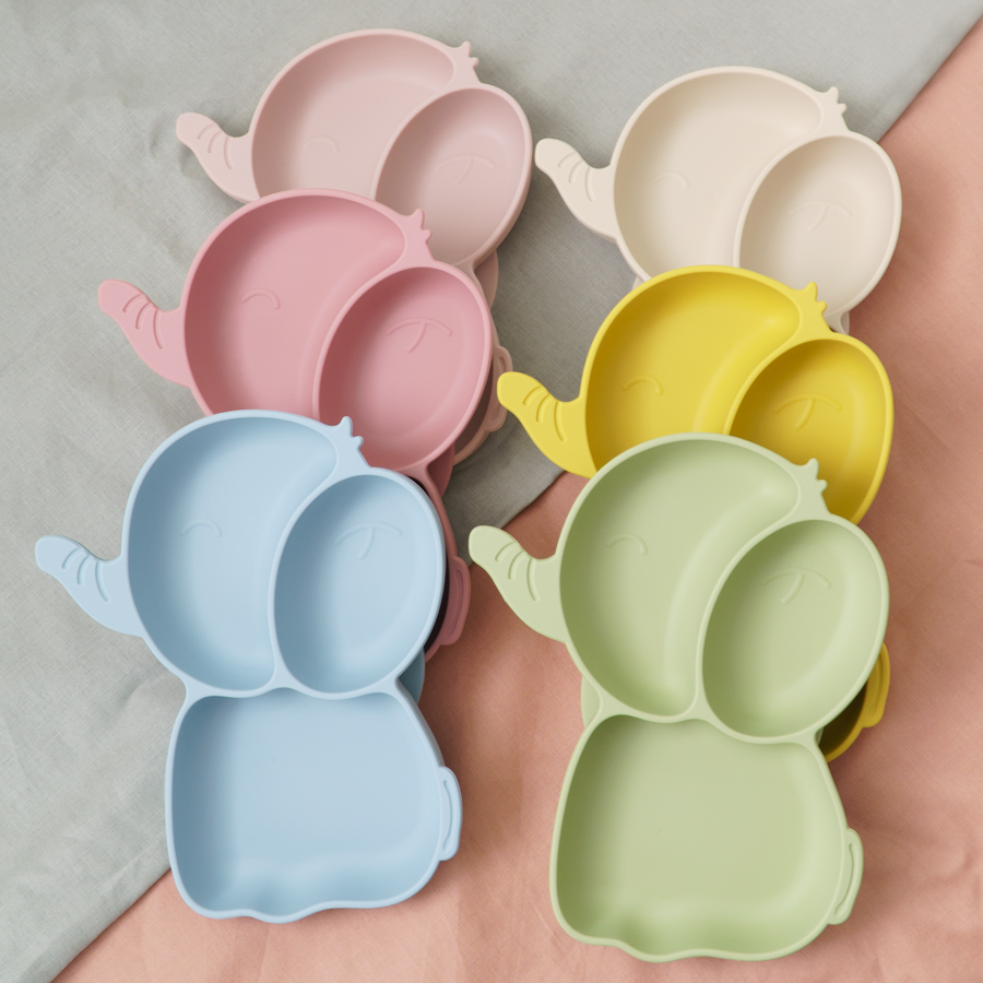 Baby Food Tray - 1PCS Baby Silicone Dining Dishes Plate