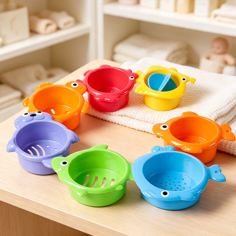 Baby Food Nestum - Baby Bath Toys Colorful Stacking Cups