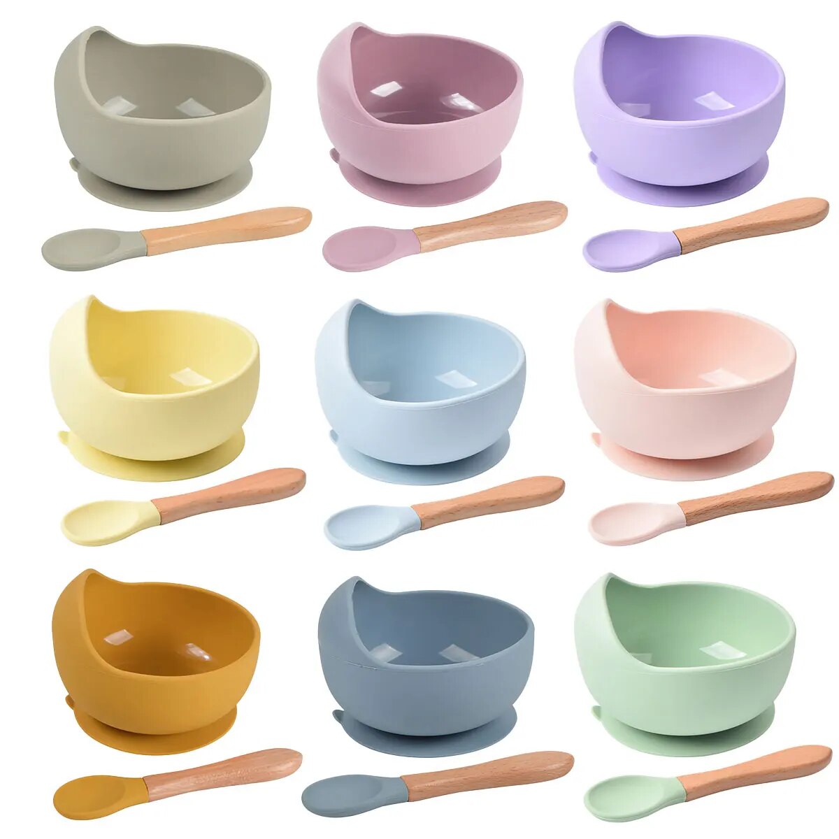 Baby Food Tray - 2PCS Silicone Baby Feeding Bowl Tableware