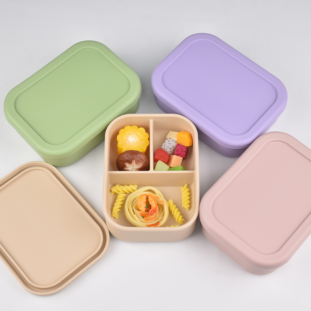 3-Compartment Food Grade Silic - Baby Food Glass Jar recension och pris