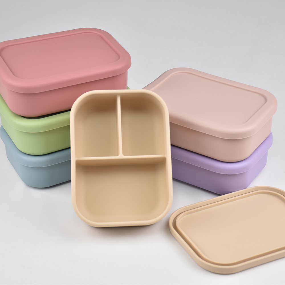 3-Compartment Food Grade Silic - Baby Food Glass Jar recension och pris