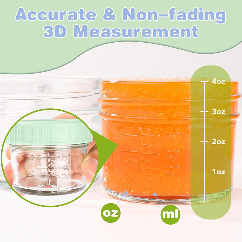 120ml 6Pcs Food Grade Glass Ba - Baby Food Yogurt recension och pris