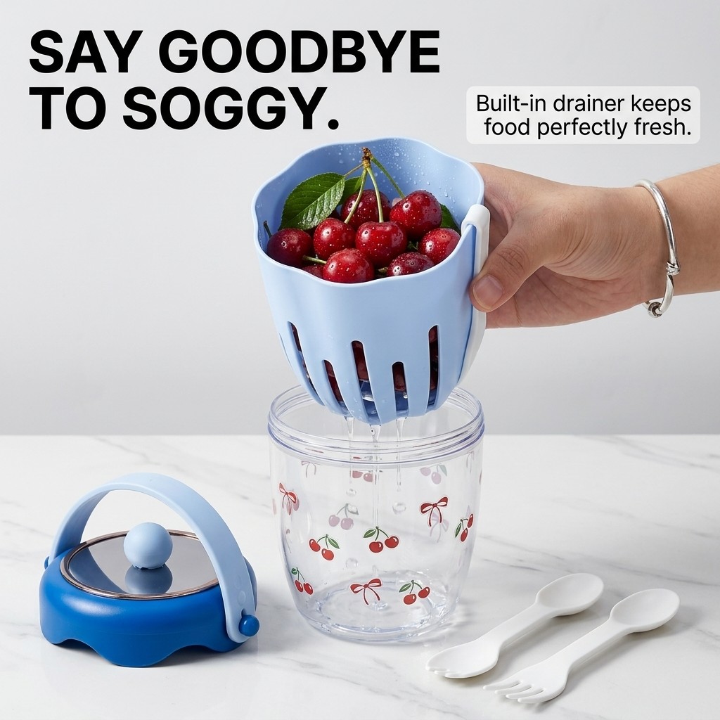 Portable Plastic Salad Oat Con - Baby Food Yogurt recension och pris