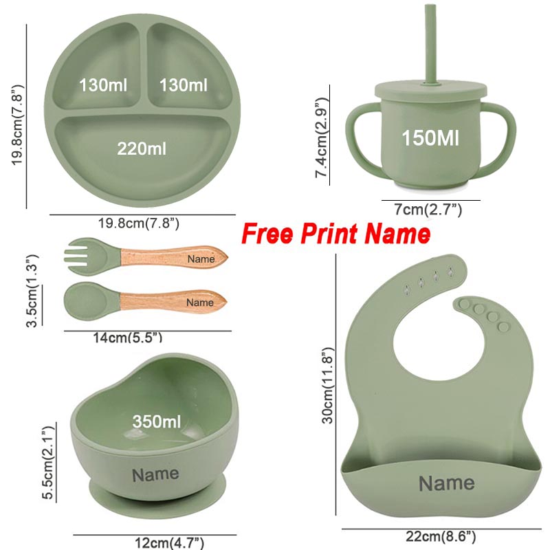 6Pcs Baby Feeding Set Free Per - Baby Food Tray recension och pris