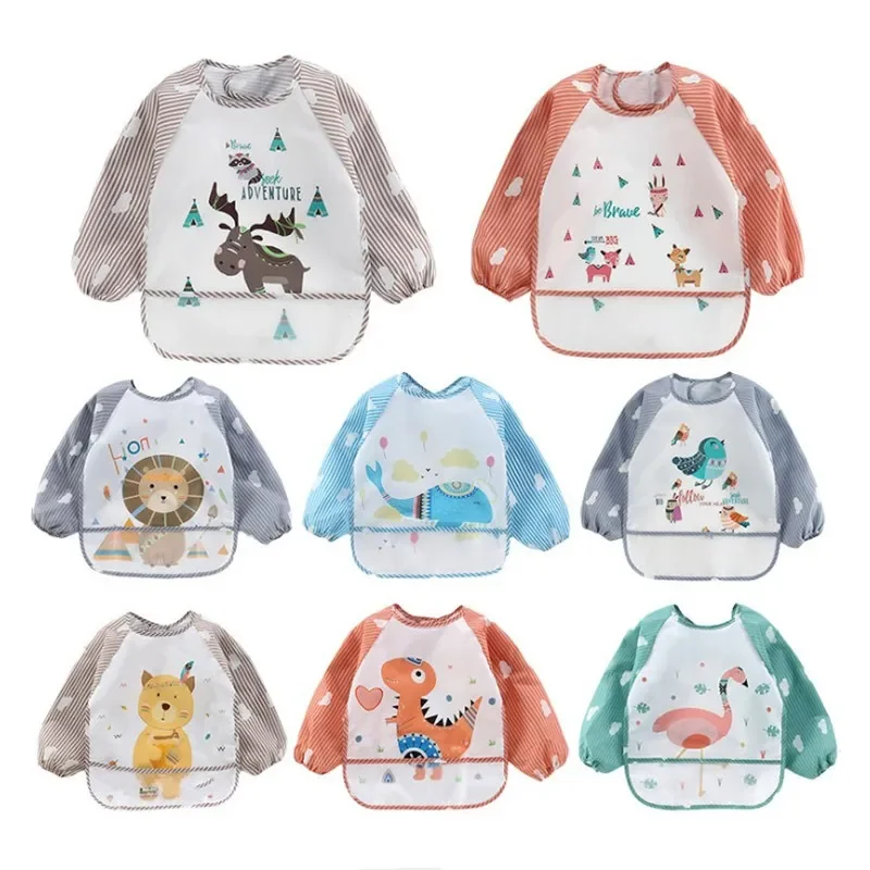 For1-3Year Baby Long Sleeve Sc - Baby Food Apron recension och pris