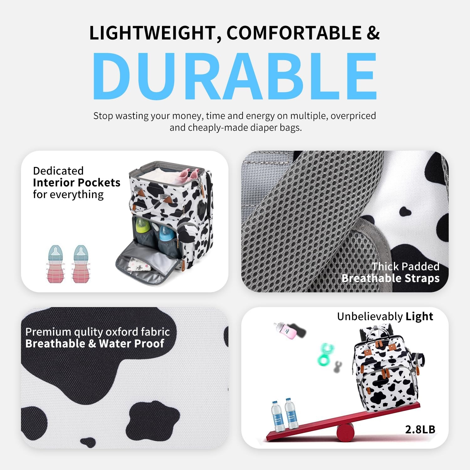 KABAQOO Diaper Bag Backpack wi - Baby Puree Pouch recension och pris