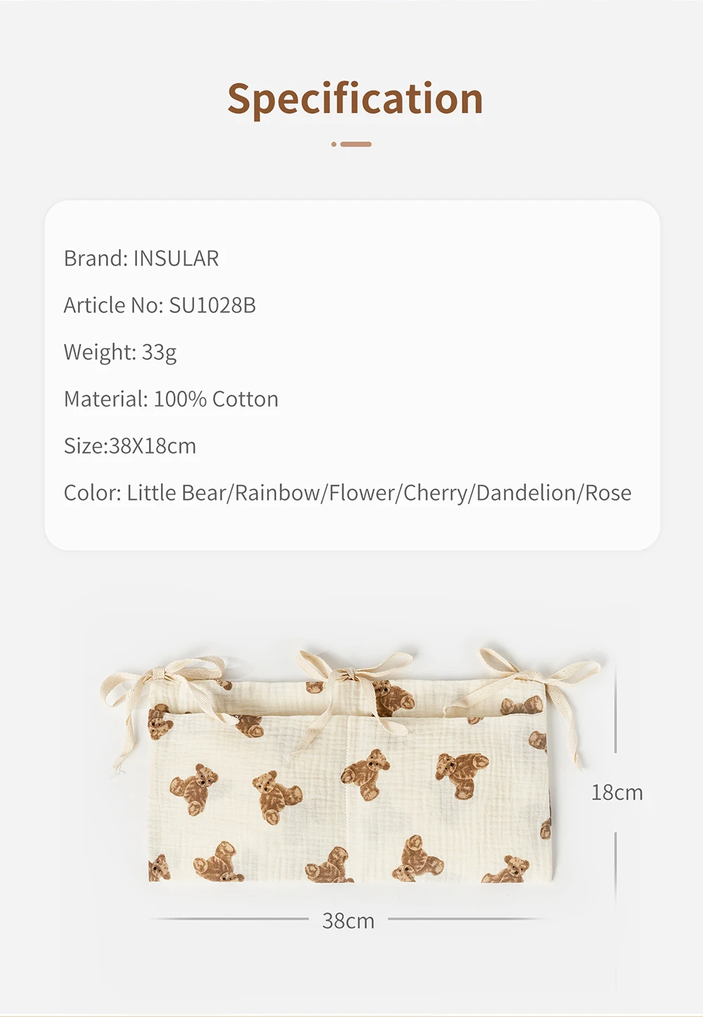 Baby Crib Organizer Cot Caddy  - Baby Puree Pouch recension och pris